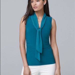 Teal WHBM sleeveless blouse